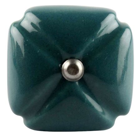 Solid Forest Green Square Ceramic Wine Stopper